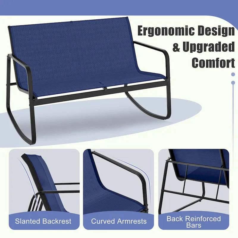 Costway Set Dondolo da Giardino 4/8 Pezzi, 4 Poltrone e Divanetto con