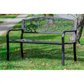 Garden Bench Black Scroll Backrest 50 Inch Long