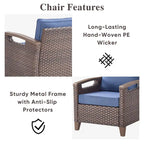 Ensemble de meubles de patio Pocassy : canapé, chaise, ottoman et table