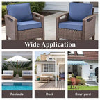 Ensemble de meubles de patio Pocassy : canapé, chaise, ottoman et table