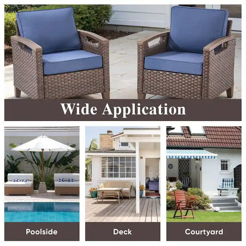 Ensemble de meubles de patio Pocassy : canapé, chaise, ottoman et table
