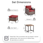 Ensemble de meubles de patio Pocassy : canapé, chaise, ottoman et table