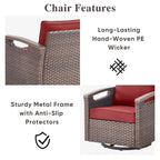 Ensemble de meubles de patio Pocassy : canapé, chaise, ottoman et table