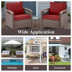 Ensemble de meubles de patio Pocassy : canapé, chaise, ottoman et table