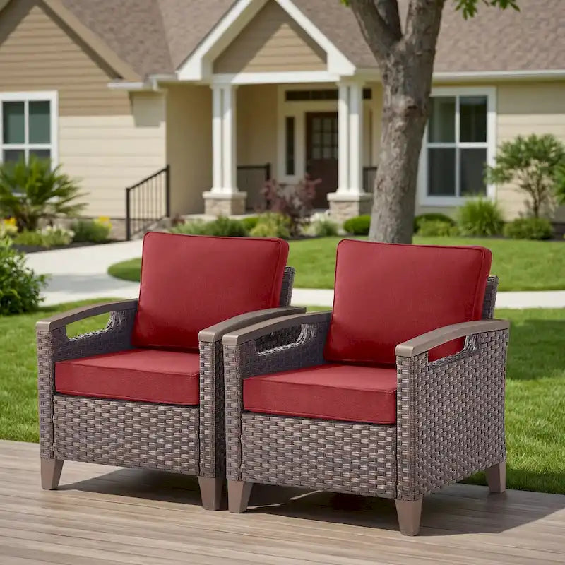 Ensemble de meubles de patio Pocassy : canapé, chaise, ottoman et table