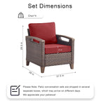 Ensemble de meubles de patio Pocassy : canapé, chaise, ottoman et table