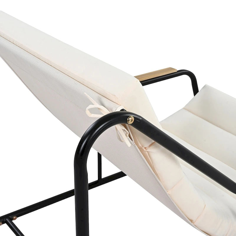 Ensemble de chaises longues 3 pièces, réglable avec roulettes et tables pour piscine, terrasse