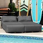 Jaxx Vada Lettino Prendisole da Esterno Divanetto di Lusso Modulare Chaise Doppia e Angolo Conversazione - 183 L x 202 P x 65 A cm