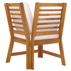 Set divano modulare da esterno 3 pezzi Roma con tavolino, in legno massello di acacia, bianco