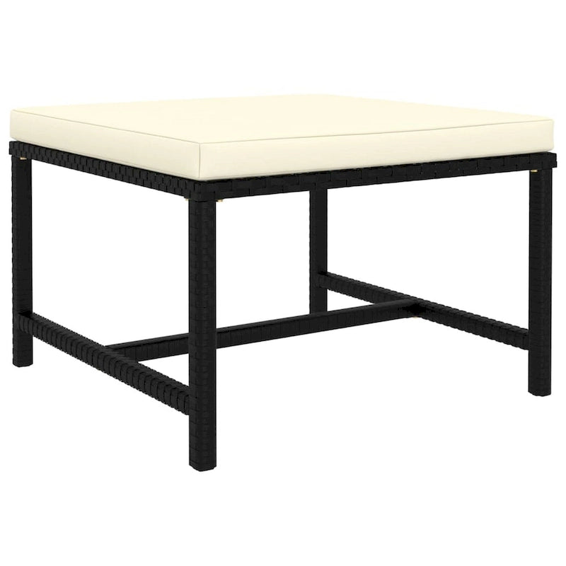 Set divano modulare da esterno Avio 7 pezzi, forma quadrata, polyrattan, nero