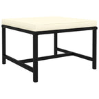 Set divano modulare da esterno Avio 7 pezzi, forma quadrata, polyrattan, nero