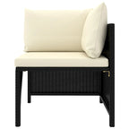 Set divano modulare da esterno Avio 7 pezzi, forma quadrata, polyrattan, nero