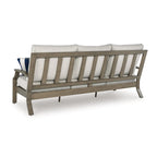 Divano da Esterno Inaya, 4 Cuscini Decorativi, Bianco Crema, Metallo Marrone da 89 Pollici