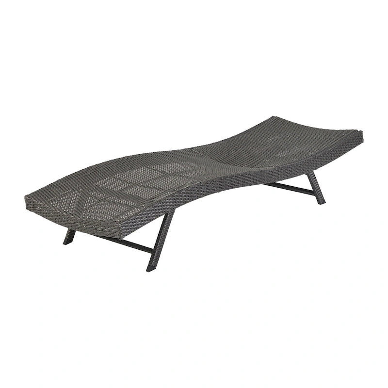 Lettino da salotto per esterni Stela, in rattan grigio, regolabile, 200 cm