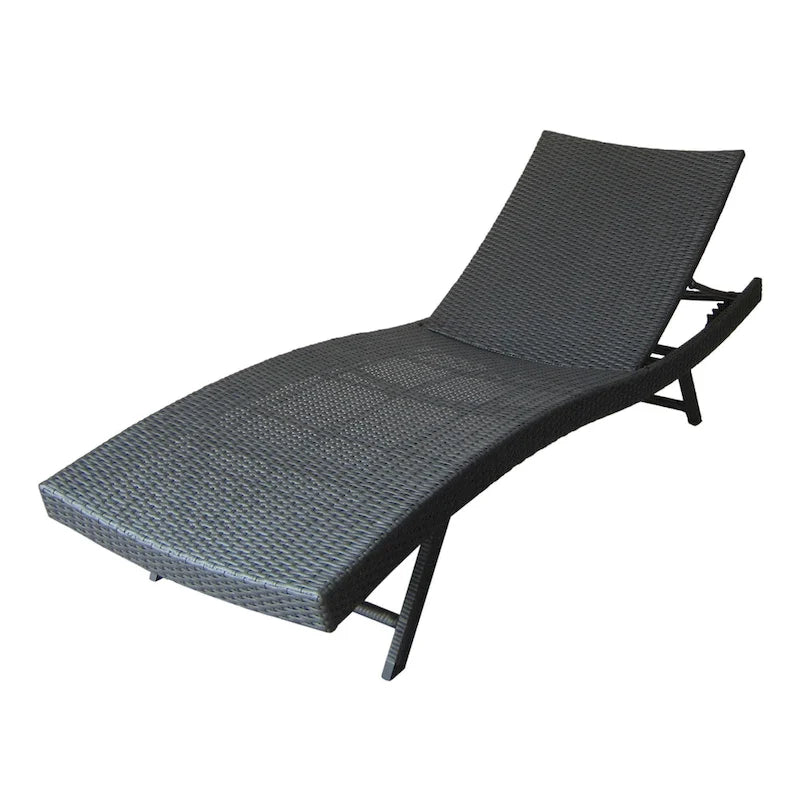 Lettino da salotto per esterni Stela, in rattan grigio, regolabile, 200 cm