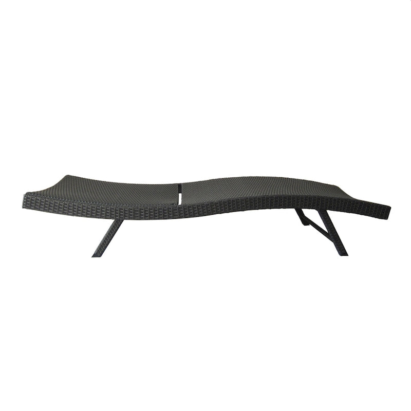 Lettino da salotto per esterni Stela, in rattan grigio, regolabile, 200 cm