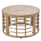 Set di mobili da esterno 7 pezzi, set divano componibile in rattan resistente alle intemperie con cuscini spessi e cuscini decorativi, tavolino rotondo