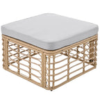Set di mobili da esterno 7 pezzi, set divano componibile in rattan resistente alle intemperie con cuscini spessi e cuscini decorativi, tavolino rotondo