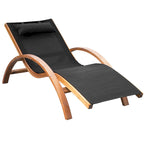 Outsunny Sdraio da Esterno in Legno con Cuscino, Braccioli, Rete Traspirante per Patio, Terrazza e Piscina