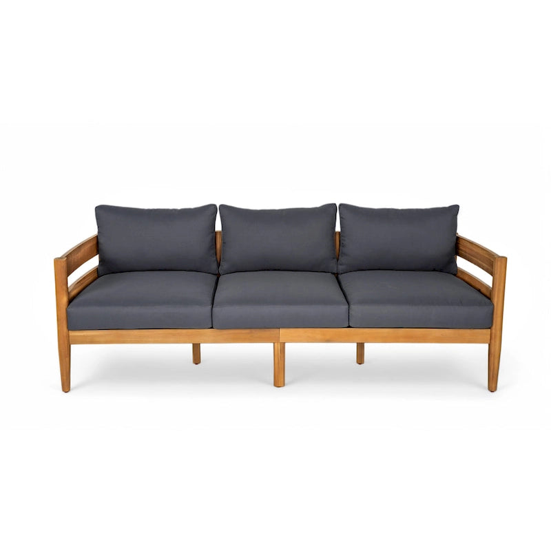 Christopher Knight Home – Ensemble de conversation d'extérieur 5 pièces en bois d'acacia courbé Avery
