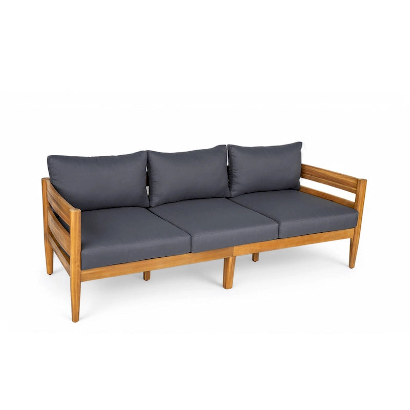 Christopher Knight Home – Ensemble de conversation d'extérieur 5 pièces en bois d'acacia courbé Avery