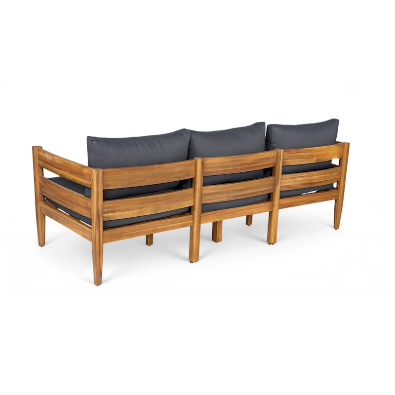 Christopher Knight Home – Ensemble de conversation d'extérieur 5 pièces en bois d'acacia courbé Avery