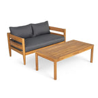 Christopher Knight Home – Ensemble de conversation d'extérieur 5 pièces en bois d'acacia courbé Avery