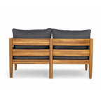 Christopher Knight Home – Ensemble de conversation d'extérieur 5 pièces en bois d'acacia courbé Avery