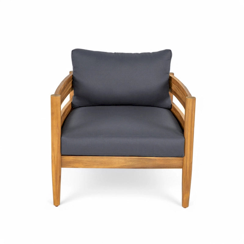 Christopher Knight Home – Ensemble de conversation d'extérieur 5 pièces en bois d'acacia courbé Avery