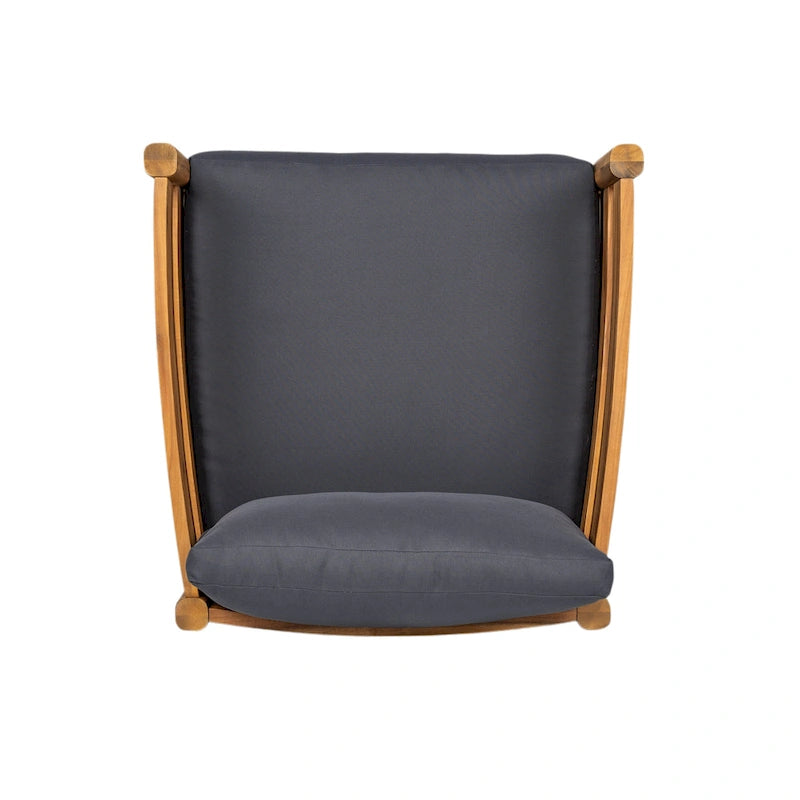 Christopher Knight Home – Ensemble de conversation d'extérieur 5 pièces en bois d'acacia courbé Avery