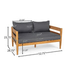 Christopher Knight Home – Ensemble de conversation d'extérieur 5 pièces en bois d'acacia courbé Avery