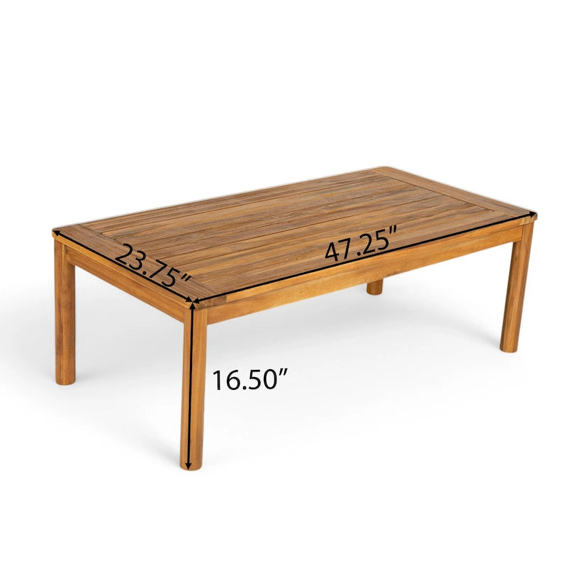 Christopher Knight Home – Ensemble de conversation d'extérieur 5 pièces en bois d'acacia courbé Avery