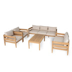 Christopher Knight Home – Ensemble de conversation d'extérieur 5 pièces en bois d'acacia courbé Avery