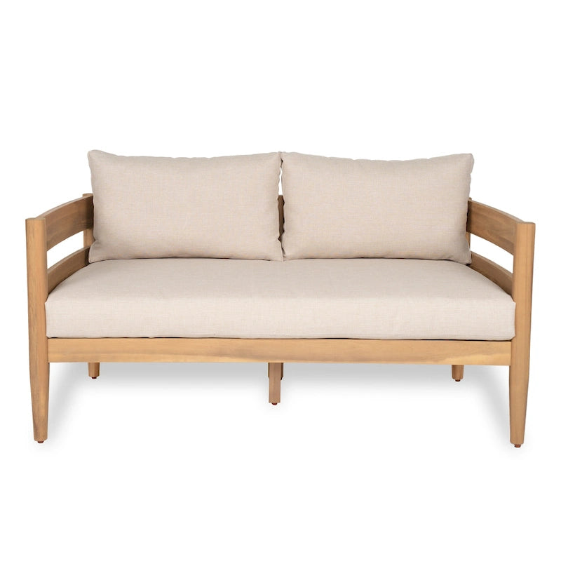 Christopher Knight Home – Ensemble de conversation d'extérieur 5 pièces en bois d'acacia courbé Avery