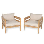 Christopher Knight Home – Ensemble de conversation d'extérieur 5 pièces en bois d'acacia courbé Avery