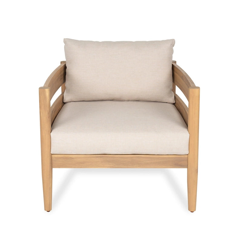 Christopher Knight Home – Ensemble de conversation d'extérieur 5 pièces en bois d'acacia courbé Avery
