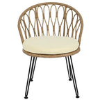 Set da 3 pezzi per esterno, set bistro da patio, set da conversazione include 2 sedie singole in rattan e un tavolino rotondo in vetro