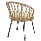 Set da 3 pezzi per esterno, set bistro da patio, set da conversazione include 2 sedie singole in rattan e un tavolino rotondo in vetro