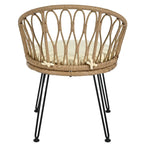 Set da 3 pezzi per esterno, set bistro da patio, set da conversazione include 2 sedie singole in rattan e un tavolino rotondo in vetro