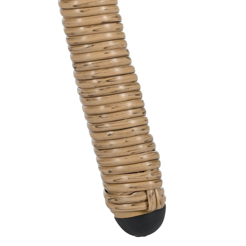 Set da 3 pezzi per esterno, set bistro da patio, set da conversazione include 2 sedie singole in rattan e un tavolino rotondo in vetro