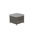Set divano da conversazione per esterni da 3 pezzi con due pouf, in rattan PE resistente alle intemperie