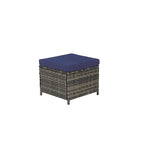 Set divano da conversazione per esterni da 3 pezzi con due pouf, in rattan PE resistente alle intemperie
