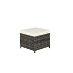 Set divano da conversazione per esterni da 3 pezzi con due pouf, in rattan PE resistente alle intemperie