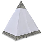 Lettino a tenda triangolare in vimini per esterni da 90,5" con cuscini colorati e tenda