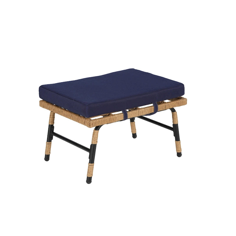 Fauteuil œuf en rotin surdimensionné d'extérieur 2 pièces avec pouf