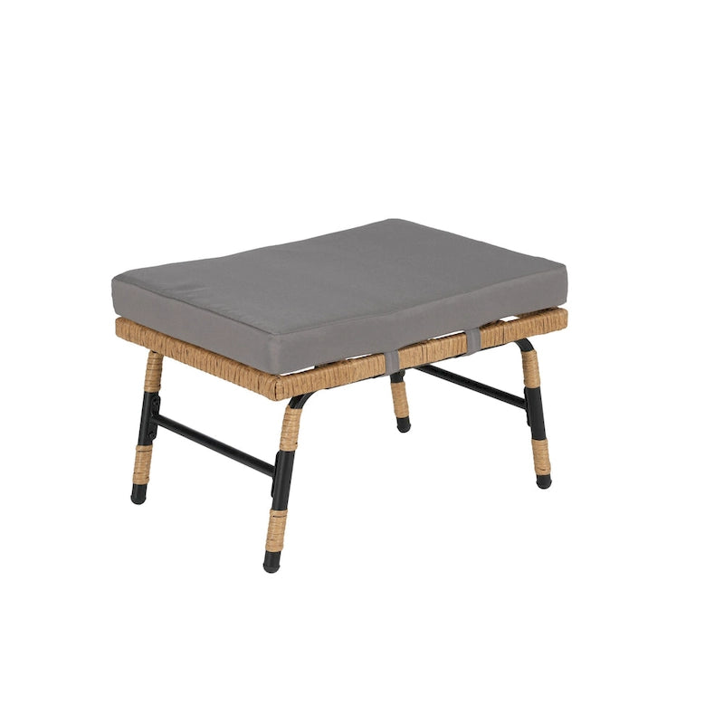 Fauteuil œuf en rotin surdimensionné d'extérieur 2 pièces avec pouf