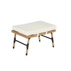 Fauteuil œuf en rotin surdimensionné d'extérieur 2 pièces avec pouf