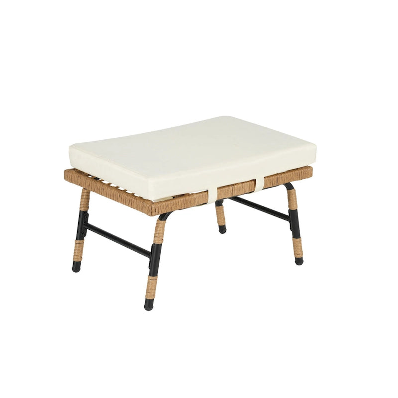 Fauteuil œuf en rotin surdimensionné d'extérieur 2 pièces avec pouf