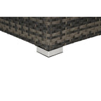 Ensemble de canapé d'angle d'extérieur 8 pièces avec coussins lavables et table basse en verre
