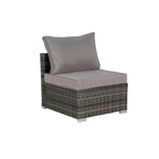 Ensemble de canapé d'angle d'extérieur 8 pièces avec coussins lavables et table basse en verre